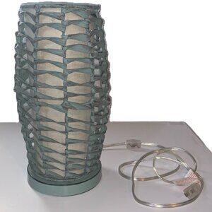 Sage Green rustic lamp with canvas insert